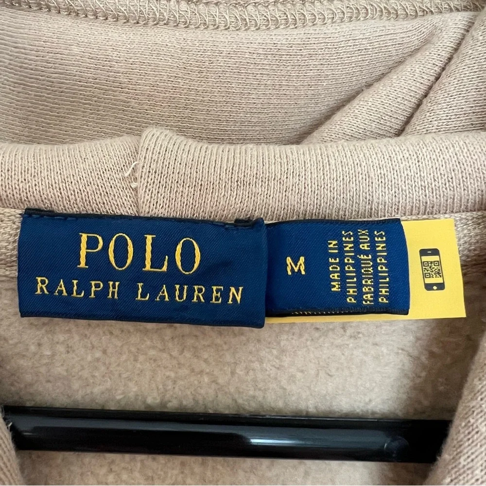 Ralph Lauren western hoodie sweatshirt tan blue pink size medium - Picture 2 of 3